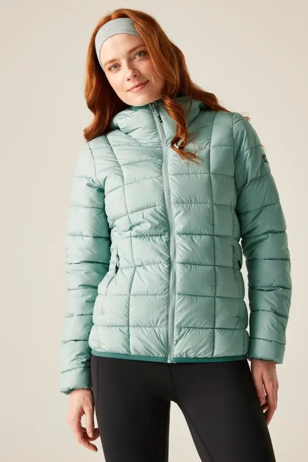 Regatta Women's Asper Hooded Water-Repellent Insulating Padded Jacket in Green 