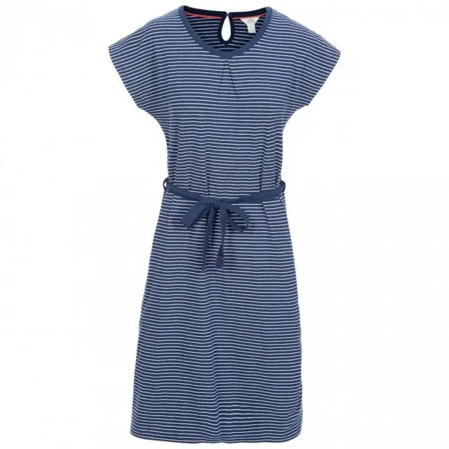 Trespass Women's Lidia Round Neck Cotton Dress in Navy 