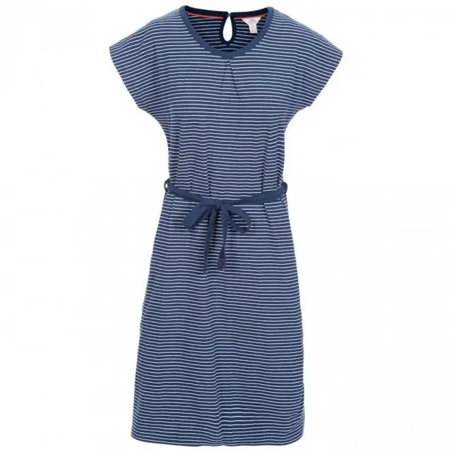 Trespass Women's Lidia Round Neck Cotton Dress in Navy 