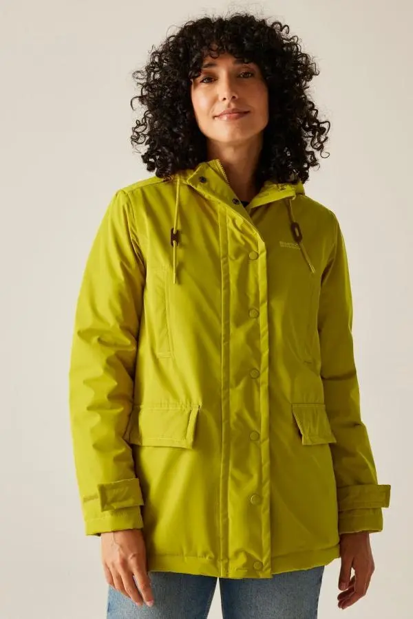 Regatta Women's Orla Mid Length Hooded Breathable Waterproof Insulated Jacket in Olive | Size: 8