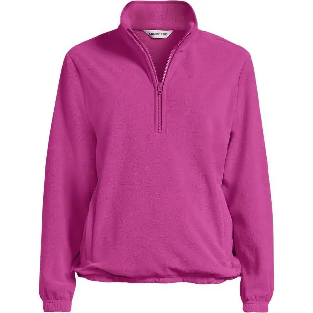 Lands' End Women's Anyweather Water Repellent Fleece Quarter Zip Pullover in Raspberry | Size: 24-26