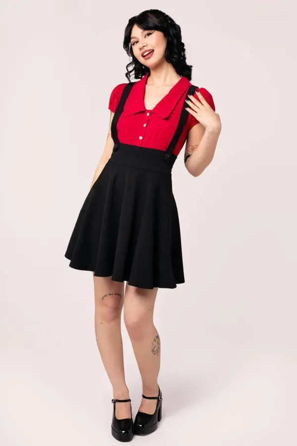 Hell Bunny Women's Lois Old School Black Mini Skirt 