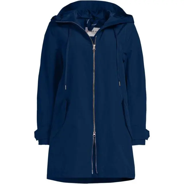 Lands' End Women's Plus Squall A-Line Rain Jacket in Navy 