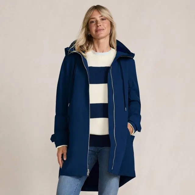Lands' End Women's Squall A-Line Rain Jacket in Navy 