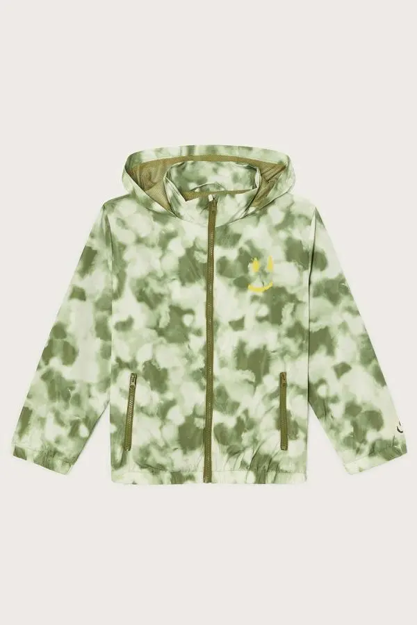 Monsoon Boy's Tie Dye Windbreaker Jacket Green | Size: 5-6 Years