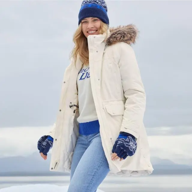 Lands' End Women's Expedition Down Parka in Ivory 