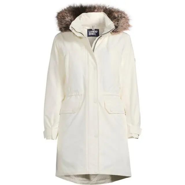 Lands' End Women's Petite Expedition Down Parka in Ivory | Size: 16-18