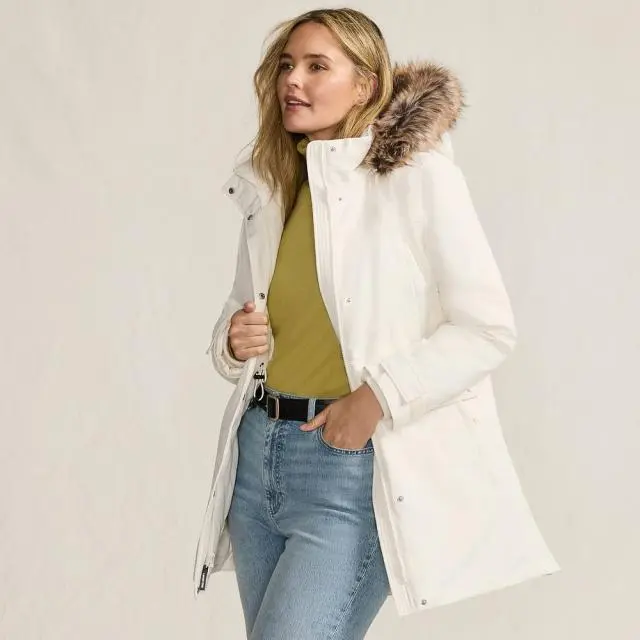 Lands' End Women's Petite Expedition Down Parka in Ivory | Size: 20-22