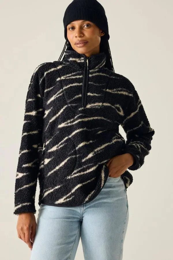 Regatta Women's Frankie Borg Half Zip Insulating Fleece in Jet Black 