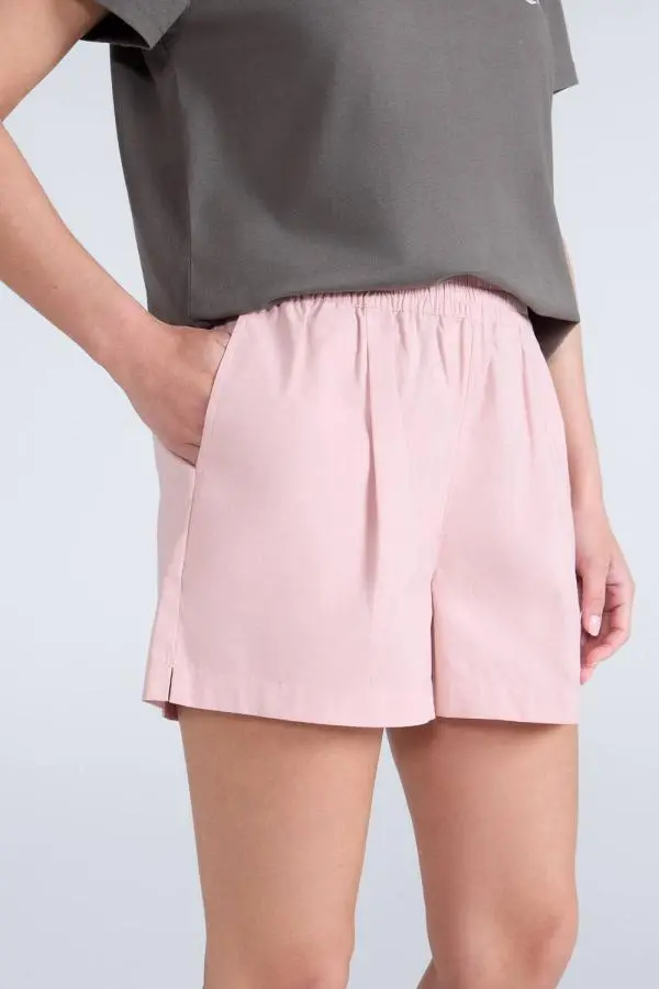 Animal Women's Lightweight Casual Drawstring Elastic Waist Cotton Comfort Shorts in Light Pink 