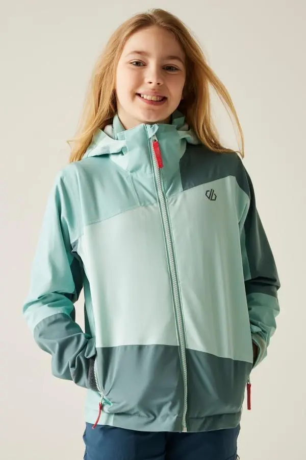 Dare 2b Explore Waterproof Breathable Hooded Jacket in Pale Grey 