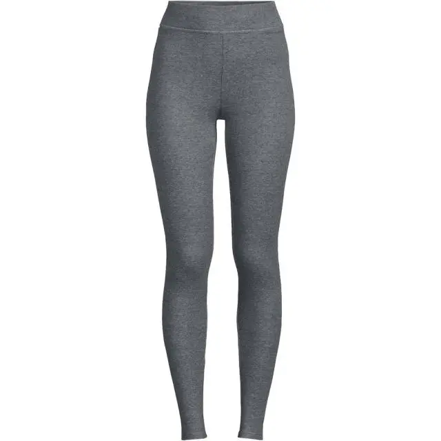 Lands' End Women's Plus Serious Sweats Fleece-lined Leggings in Charcoal 