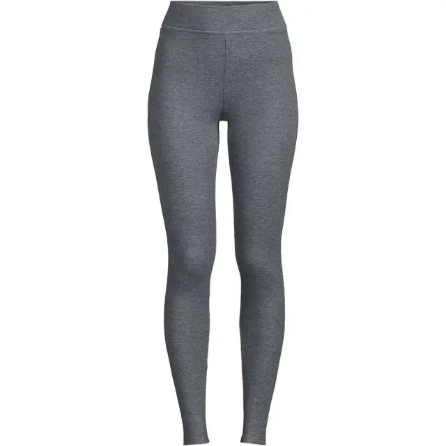 Lands' End Women's Tall Serious Sweats Fleece-lined Leggings in Charcoal 