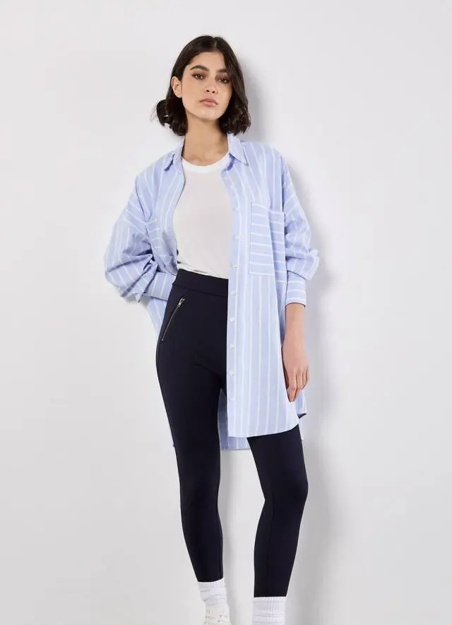 Apricot Women's Zip Pocket Stretch Skinny Fit Leggings in Navy 