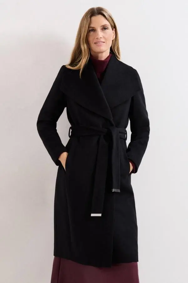 Phase Eight Women's Nicci Belted Wool Coat in Black 