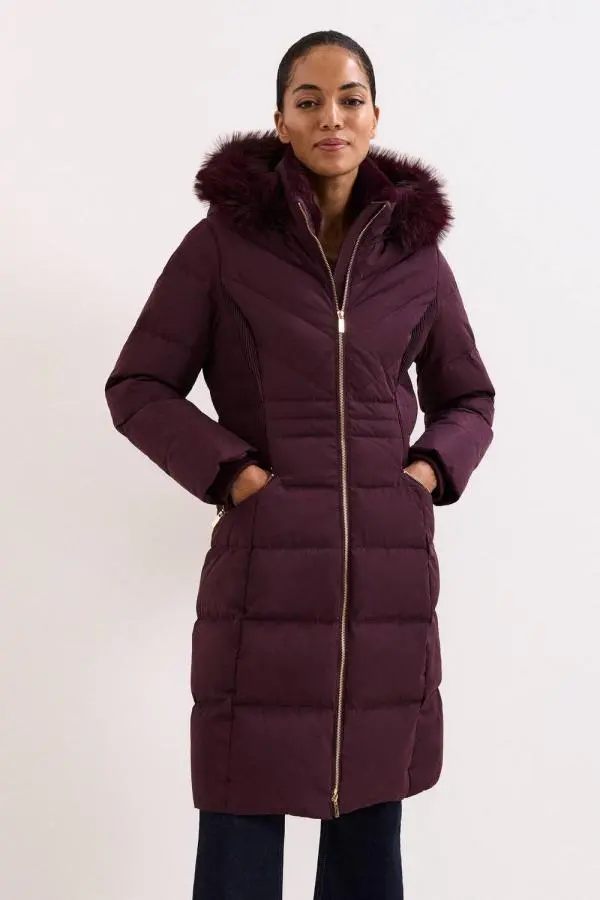 Phase Eight Women's Amber Midi Puffer in Red 