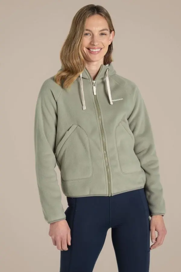Craghoppers Women's Grainne Hooded Full Zip Fleece Jacket in Olive 