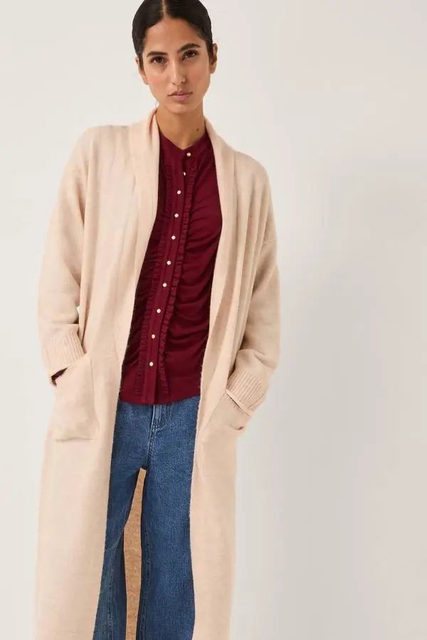 Monsoon Women's Sacha Longline Cardigan Camel 