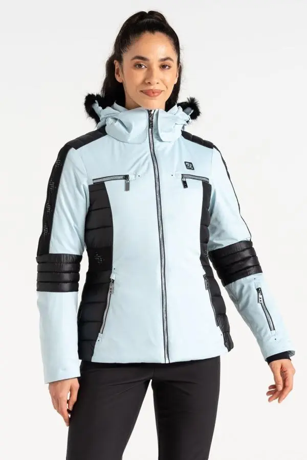 Dare 2b Women's Enlighten Waterproof Ski Jacket in Light Blue 
