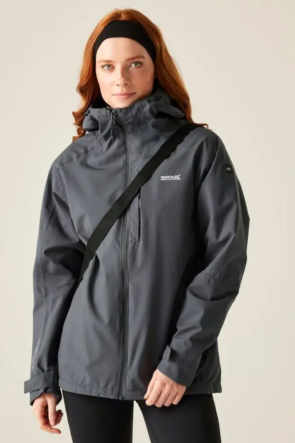 Regatta Women's Birchdale Waterproof Hooded Shell Jacket in Dark Grey 