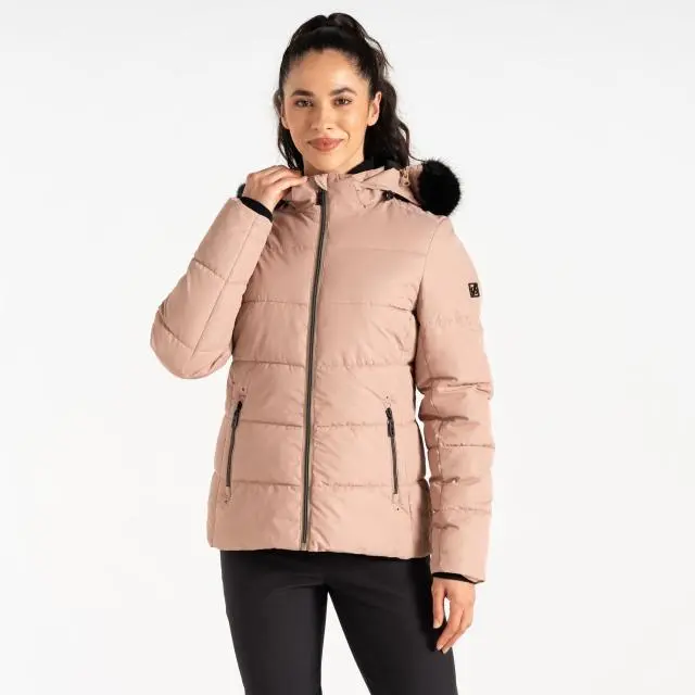 Dare 2b Women's Glamourize V Padded Waterproof Ski Jacket in Beige 