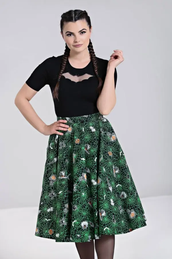 Hell Bunny Women's Hex 50's Skirt Black 