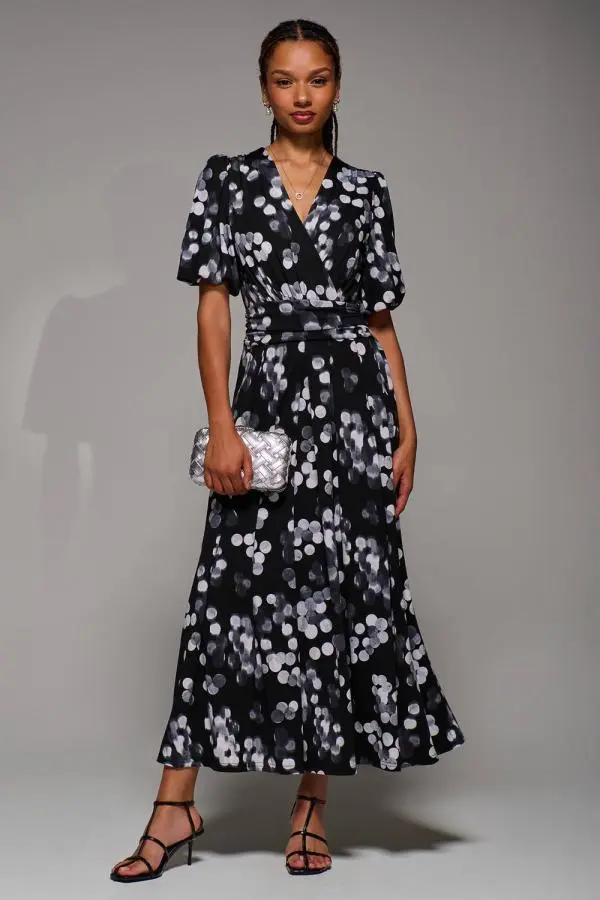 Jolie Moi Women's Puff Sleeve Jersey Maxi Dress 