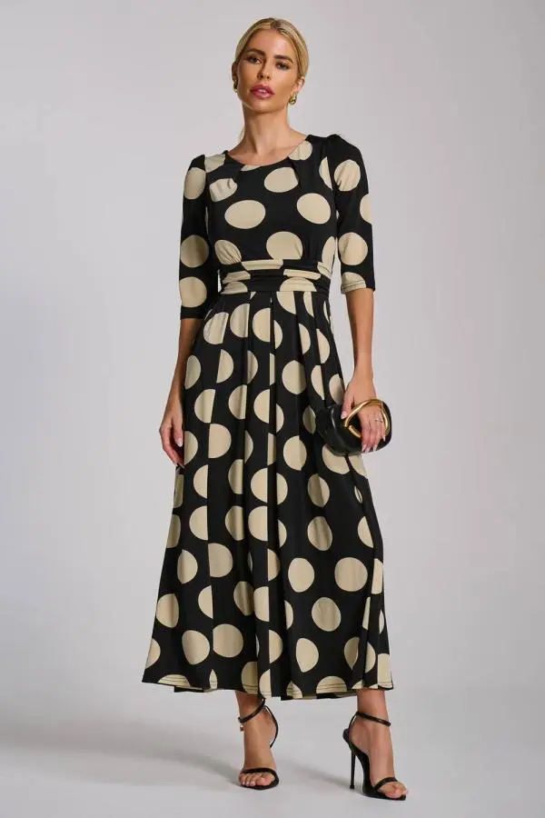 Jolie Moi Women's Three quarter sleeve jersey maxi dress 