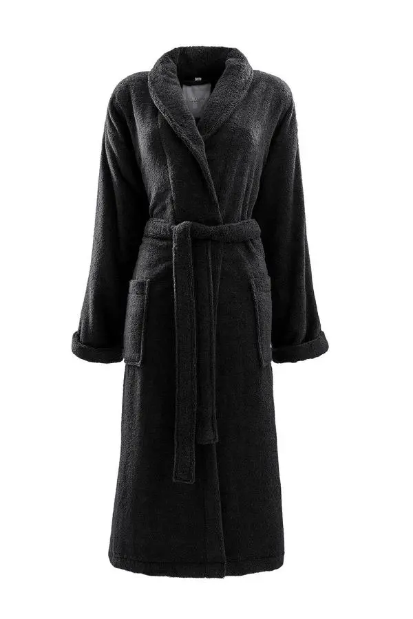 Ted Baker 'TB Plain Dye' Cotton Robe in Black 