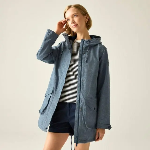 Regatta Women's Norana Hooded Waterproof Jacket in Light Blue 