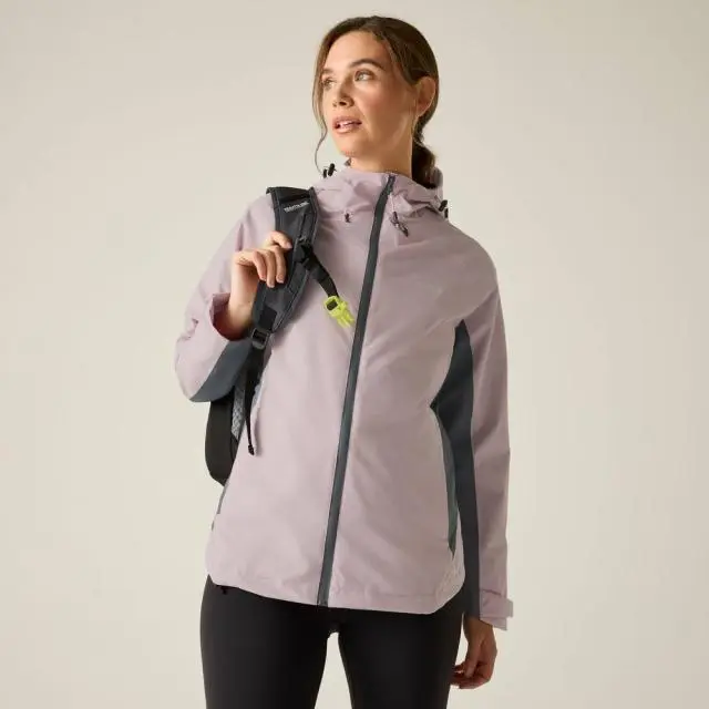 Regatta Women's Frina Panelled Hooded Walking Waterproof Jacket in Pale Lilac 