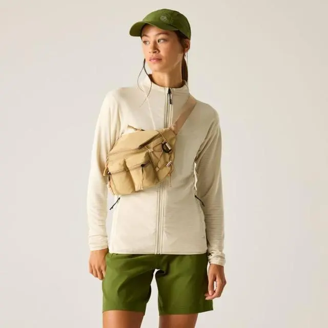 Dare 2b Women's Torrek Textured Full Zip Stretch Midlayer in Natural White 