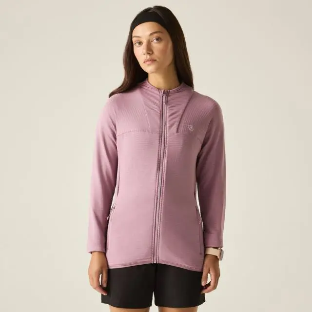 Dare 2b Women's Torrek Textured Full Zip Stretch Midlayer in Mauve 