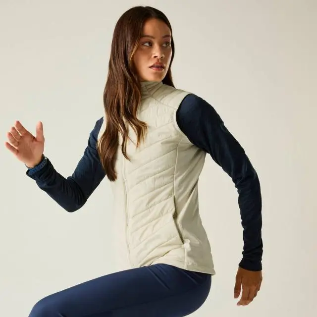 Dare 2b Women's Air Lite Water Repellent Quilted Gilet in Natural White 