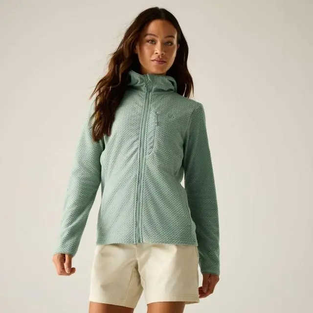 Dare 2b Women's Switch Up Full Zip Hooded Pro Fleece in Pale Green 