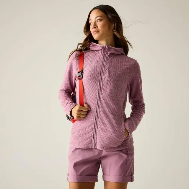 Dare 2b Women's Switch Up Full Zip Hooded Pro Fleece in Mauve 