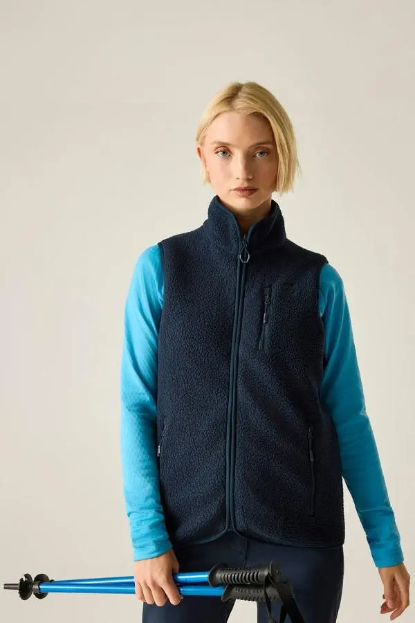 Dare 2b Women's Excursion Borg Fleece Gilet in Mid Navy 