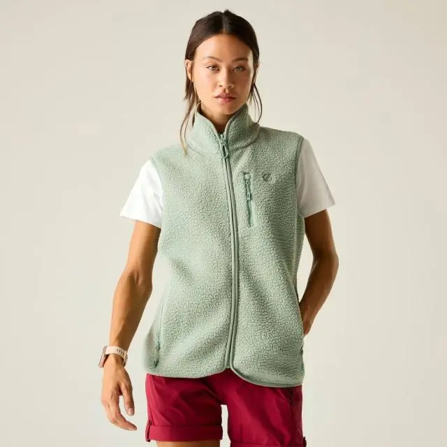 Dare 2b Women's Excursion Borg Fleece Gilet in Pale Green 