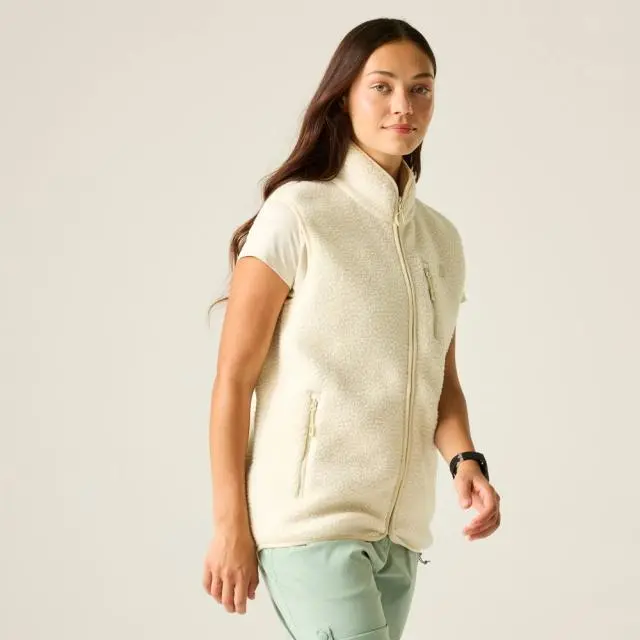 Dare 2b Women's Excursion Borg Fleece Gilet in Natural White 