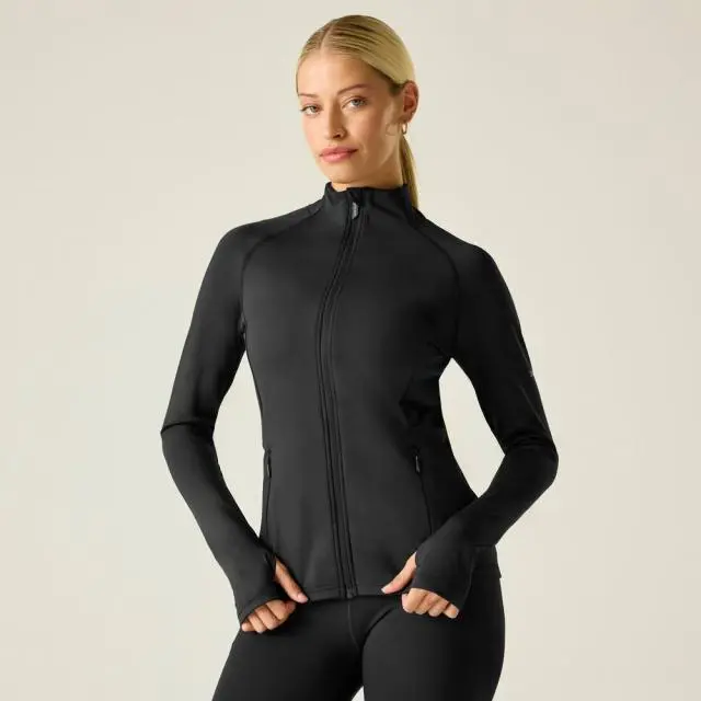 Dare 2b Women's Refresh Quick Dry Full Zip Midlayer in Jet Black 