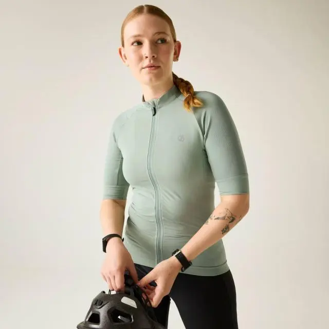 Dare 2b Women's Lightning Short Sleeve Cycling Top in Pale Green 