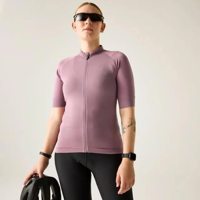 Dare 2b Women's Lightning Short Sleeve Cycling Top in Mauve 