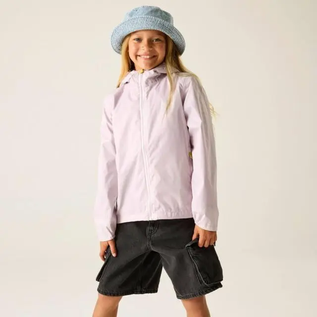 Regatta Lever Hooded Waterproof Jacket in Pale Pink 
