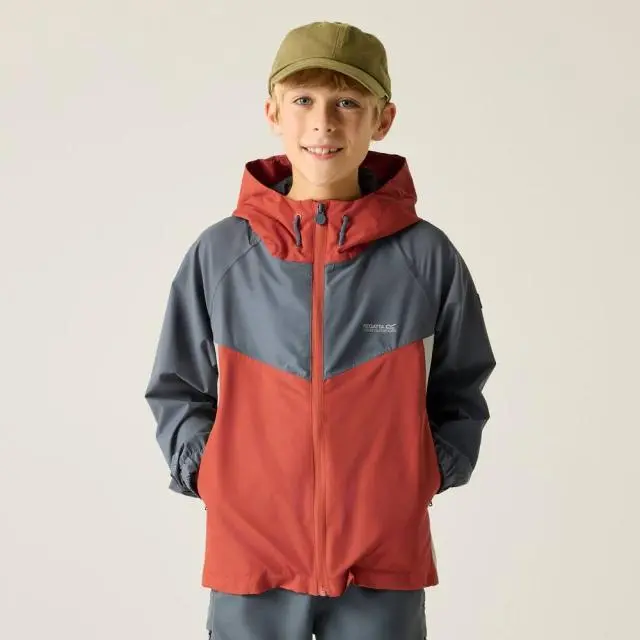Regatta Hanleigh Panelled Hooded Waterproof Jacket in Burnt Orange 