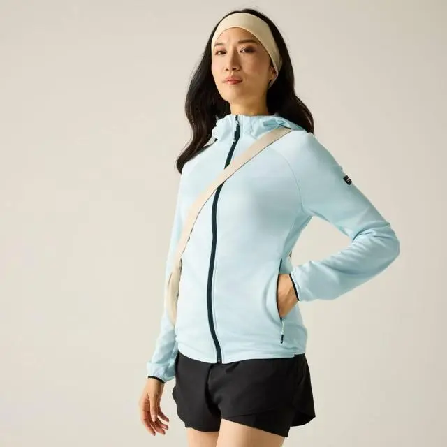 Regatta Women's Ferna Marl Full Zip Hooded Stretch Midlayer in Mint 