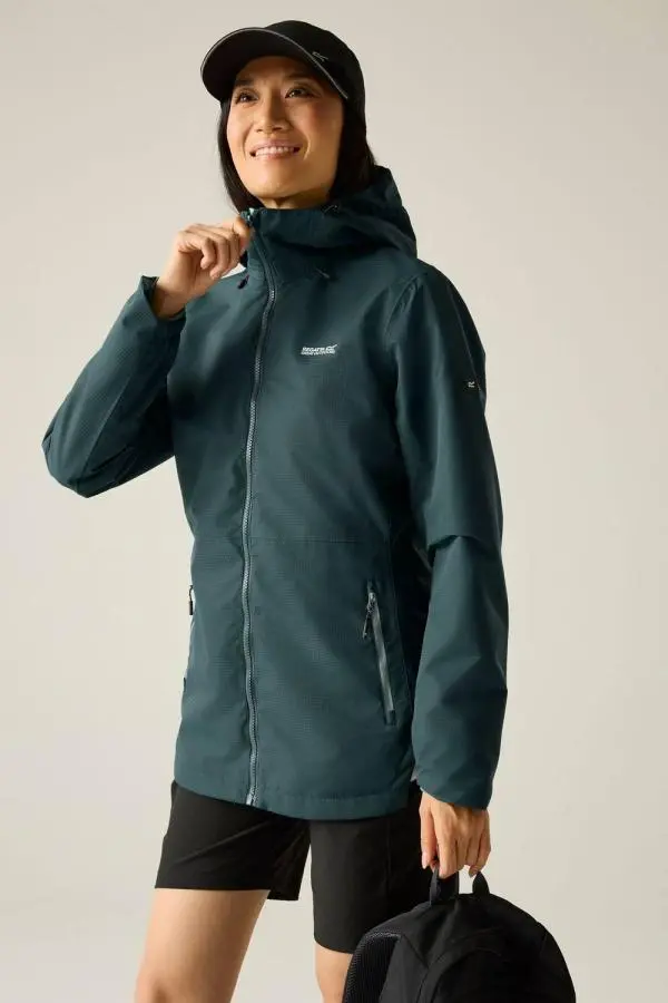 Regatta Women's Hamara IV Hooded Waterproof Jacket in Teal 