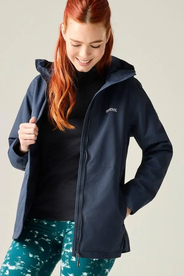 Regatta Women's Hamara IV Hooded Waterproof Jacket in Mid Navy 