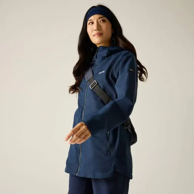 Regatta Women's Hamara IV Hooded Waterproof Jacket in Mid Navy 