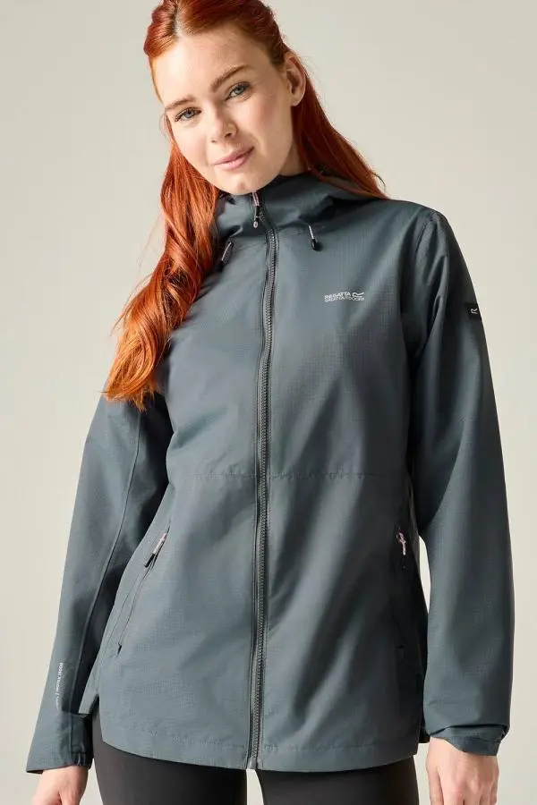 Regatta Women's Hamara IV Hooded Waterproof Jacket in Dark Grey 