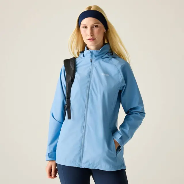 Regatta Women's Daysha II Waterproof Hooded Shell Jacket in Light Blue 
